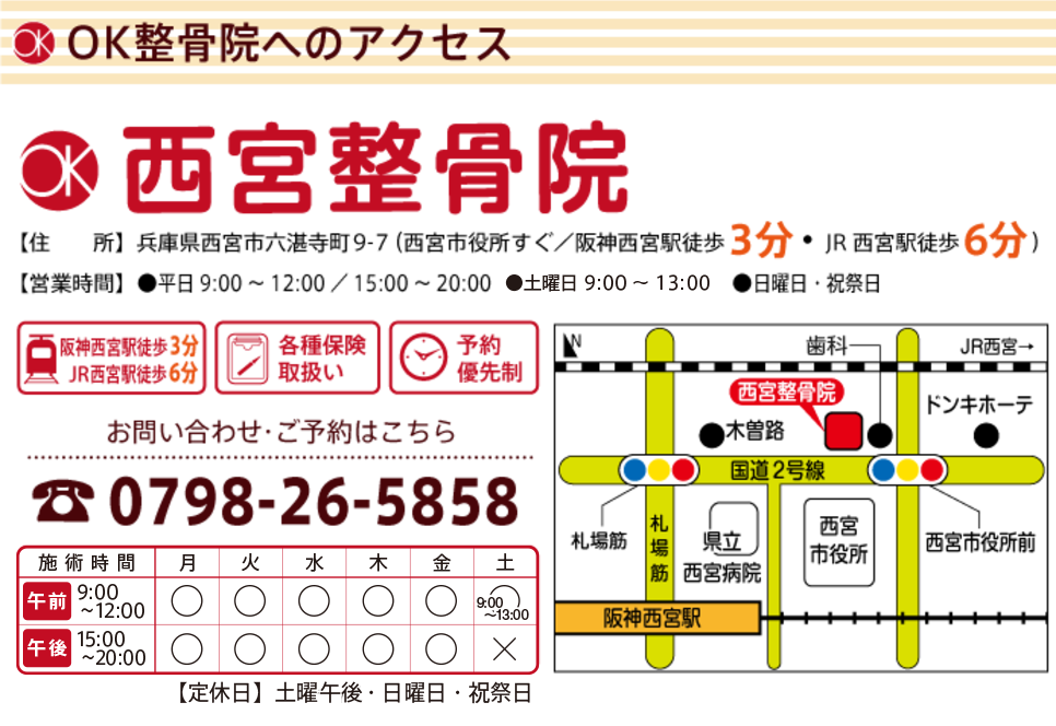 西宮整骨院へのアクセス